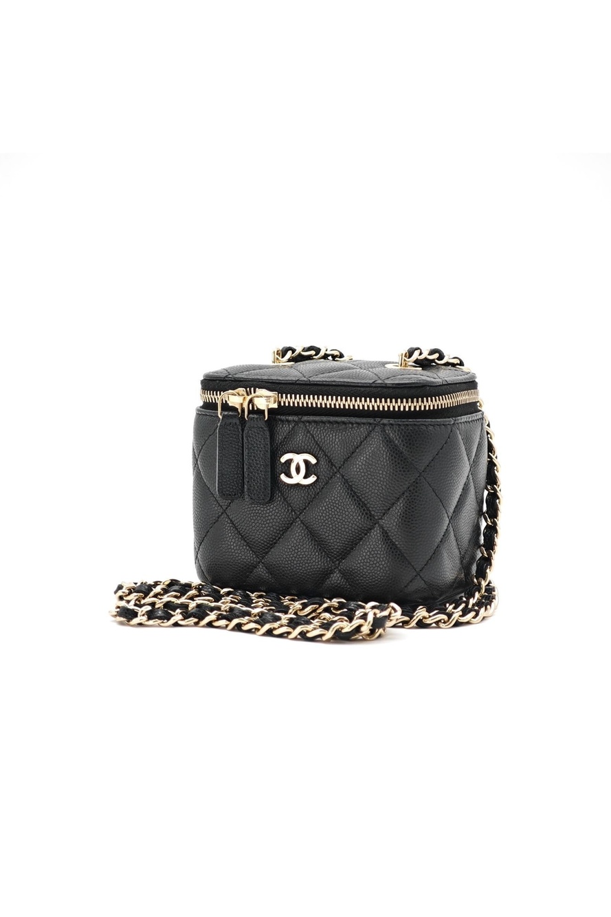 Chanel Mini Vanity Shoulder Bag Pouch Black
